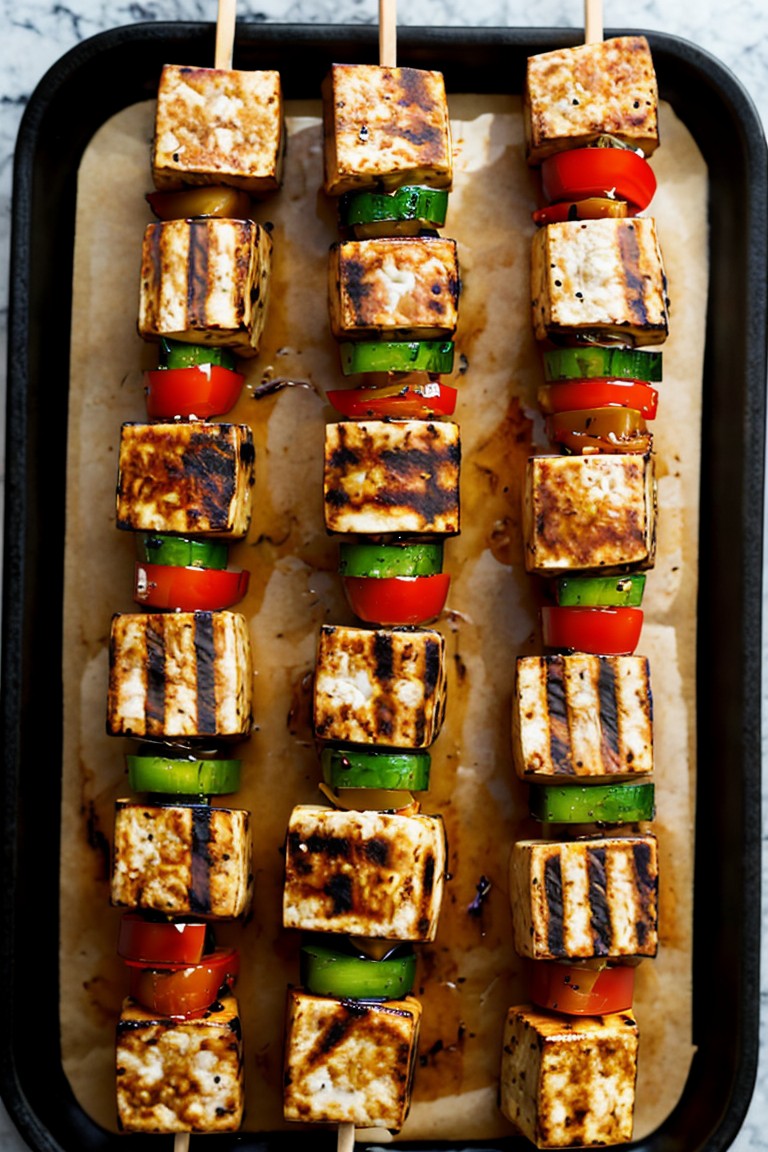 Grilled Tofu and Vegetable Kebabs
