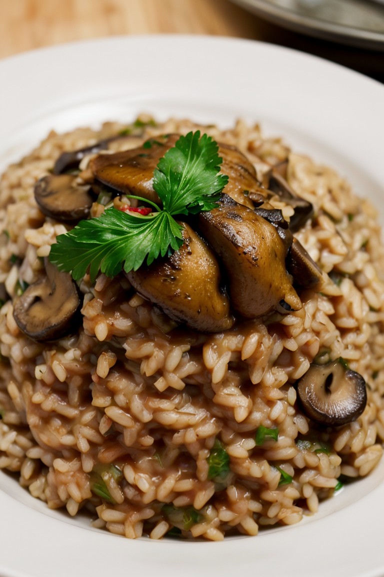 Mushroom and Brown Rice Risotto